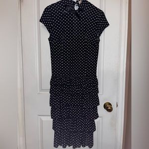Robe Bettie Page Neuve Modèle Lamoure Circle Taille S - Imprimé Floral Noir Et Blanc